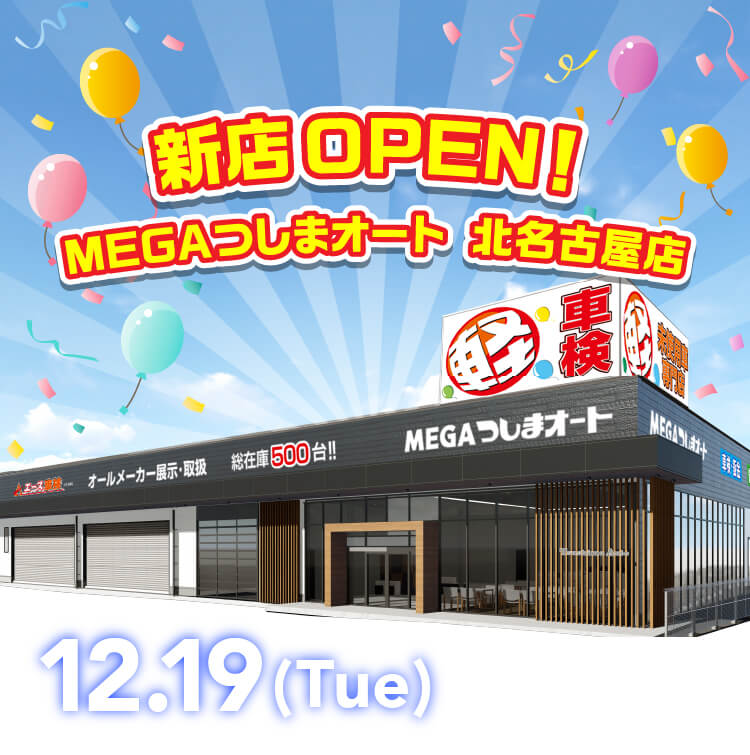 新店OPEN!MEGAつしまオート北名古屋店